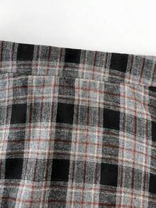 Chân váy maxi kẻ caro EARO Chic dành cho nữ, cạp cao, dáng chữ A, chất liệu len pha, thích hợp mặc đi làm. - Xám - Xem 4