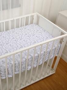 1pc Baby Crib Fitted Sheet Elastic Band On The Back To Prevent Displacement Cute Cartoon Design For Babies Cribs Infant Breathable Soft Microfiber Bed Cover Cot Essentials - Multicolor - View 9