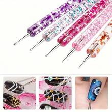 5pcs 2 Way Dotting Pen Tool Nail Art Tip Dot Paint Manicure Kit, For Embossing Pattern Clay Sculpting Nail Art - 5 cái - Xem 2
