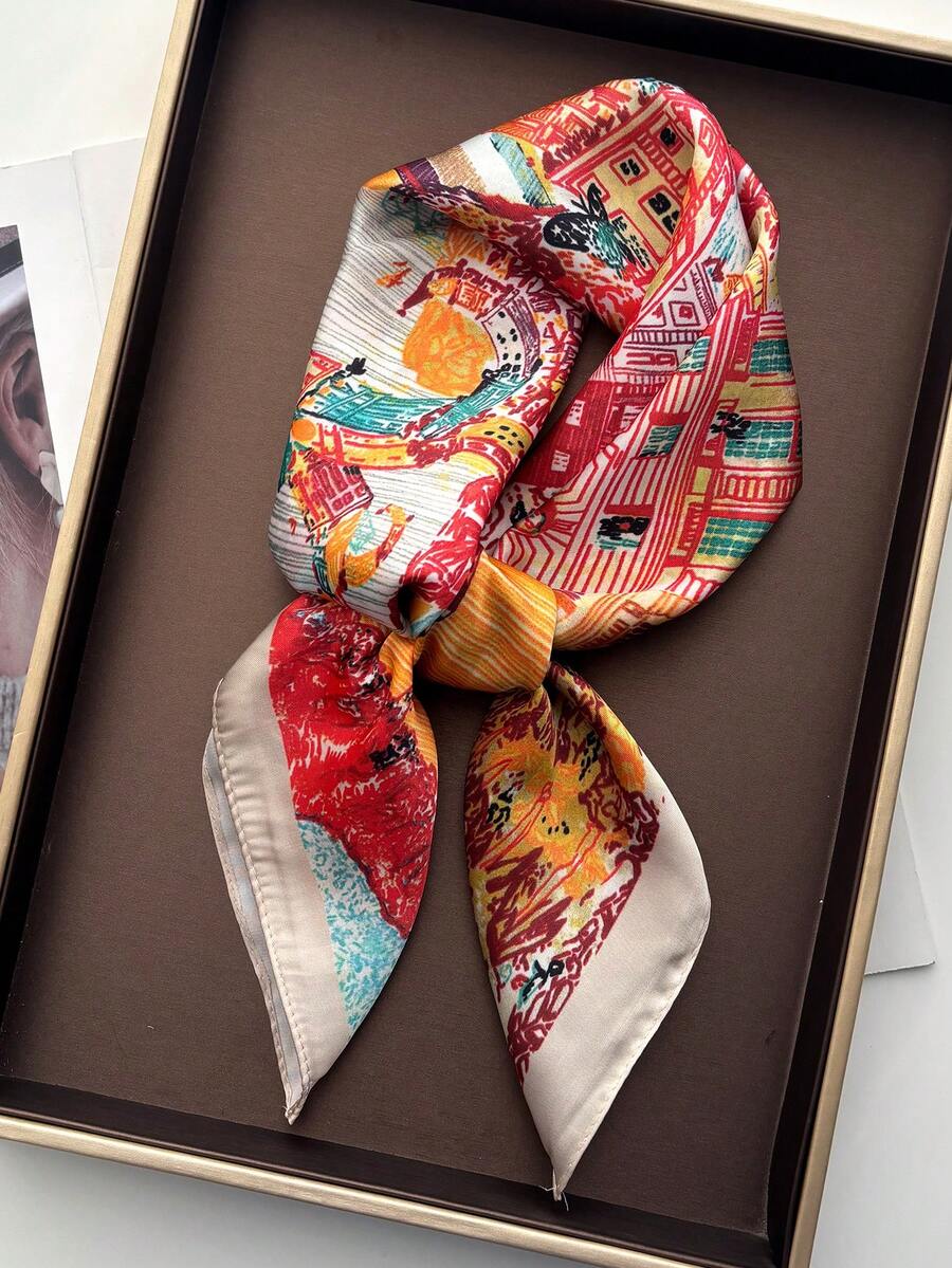 1pc Handkerchief Plain Neck Scarf For Women Small Shawls Wraps Bandana Head Scarfs 70x70CM Square Headband Hijab Scarves