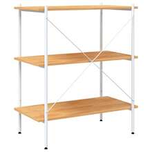Scaffale vidaXL a 3 livelli bianco e bianco 80x40x92 cm - Bianco - Visualizzare 5