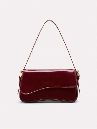 TuEzra Bolso cuadrado con solapa, de estilo minimalista y negocios casuales, ligero, perfecto para adolescentes, mujeres, estudiantes universitarios, principiantes y trabajadores de cuello blanco, ideal para la oficina, la universidad, el trabajo, los desplazamientos, el exterior, los viajes y las salidas. Elegante bolso burdeos para mujeres.