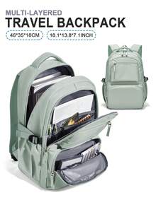 Fashionable Student Backpack, Travel Backpack, Large Capacity Laptop Compartment, Star Patches Extra Large Women's Pack, Spine Protection, - Multicolor - View 12