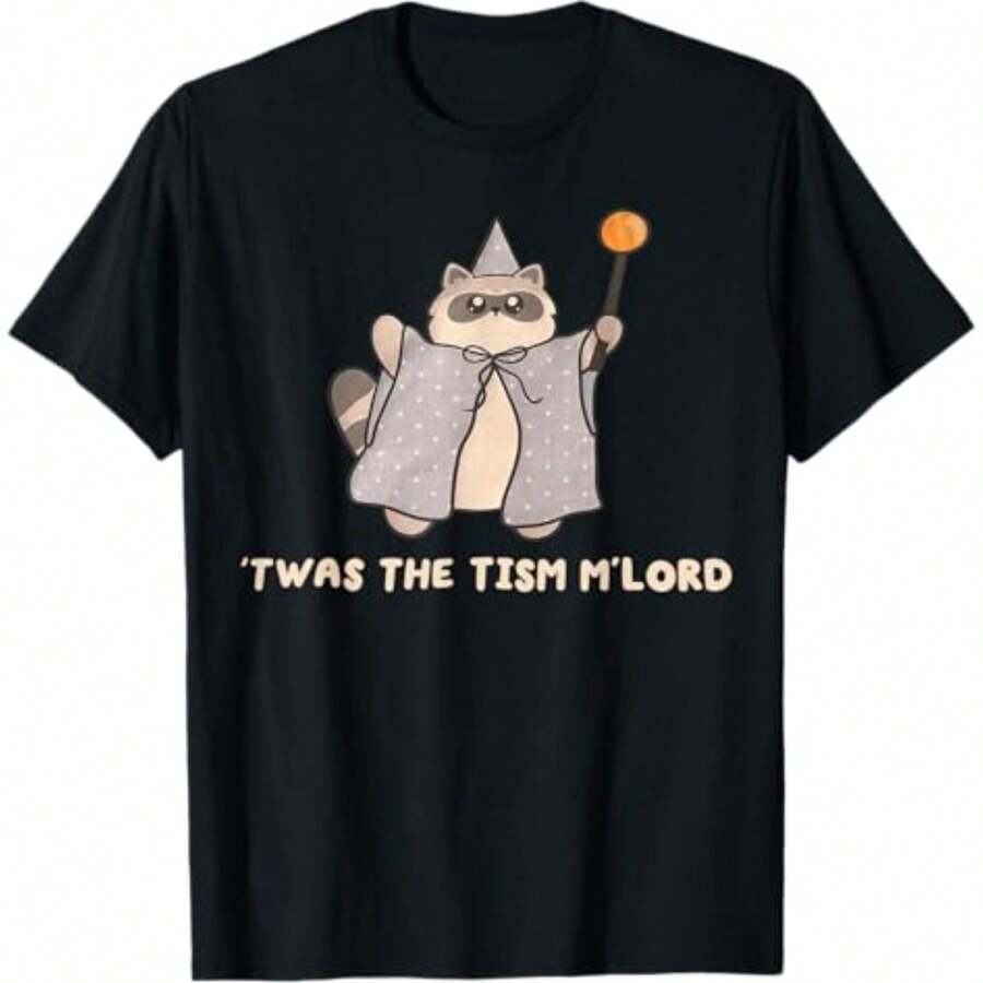 The Tism M Lord Funny Meme History Knight Raccoon T-Shirt - 黑色 - 查看 1
