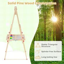 Wooden Art Easel For Kids 3 In 1 Height Adjustable Foldable Easel - Natural - View 8