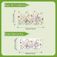 1 pieza Pegatina decorativa con acuarela de flores y libélula, autoadhesiva para puertas, ventanas, decoración de paredes de sala de estar y dormitorio - Multicolor - Ver 6