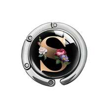 可折叠包包挂钩、钱包挂钩、手提包挂钩、桌面挂架、个性化字母A-Z、钱包夹、女士手提包挂钩、桌面挂架，更好地保护和展示您的包包 - 黑色字母 - 查看 23