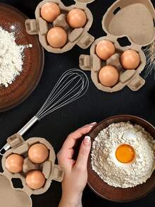 30/10pcs/Set 1 Easter Egg Box Set, Heart-Shaped Egg Carton Set Includes Jute Rope, Paper Pulp Egg Containers, Easter Gift Packaging, Easter Party Decor, Reusable Kitchen Egg Storage Box, Suitable For Kitchen, Farm, Easter, Holiday Gifts, Holiday Decor Baskets, Holiday Gift Boxes - Multicolor - View 5