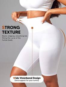 Women's High Waist Slimming Seamless Leggings - White - View 2