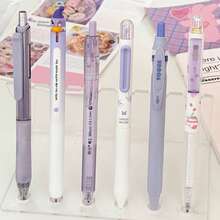 Dongmi Gel Pen Set, INS Style, High "Appearance Value" Student Practice Pens, A Set Of 6 Types Of Practice Pens, 0.5mm Refill, Purple Series, Fast-Drying, Smooth, Durable Gel Pens For Wholesale