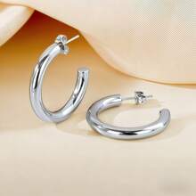 3对14K镀金女士耳环套装（15毫米/18毫米/20毫米），精致C形环耳环/时尚简约女士耳环套装，情人节女士礼物，防过敏首饰，优雅高贵 - 彩色 - 查看 11