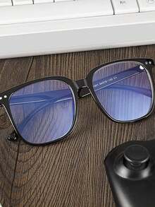 1副防蓝光眼镜 - 时尚方形假眼镜，防辐射电脑游戏眼镜，男女通用防蓝光眼镜，缓解眼疲劳 - 彩色 - 查看 8