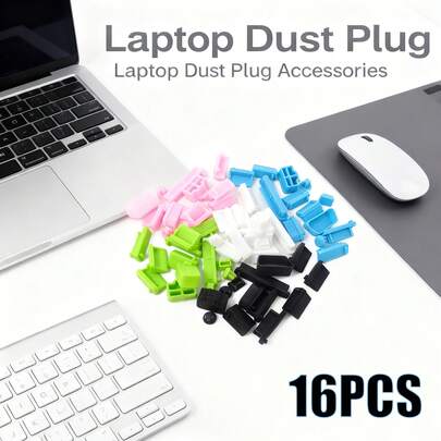 16pcs Computer Dust Plugs, Suitable For Laptop, USB Computer Dust Plug Protectors