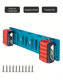10pcs Wall Mount Battery Organizer For Makita 18V Batteries (BL1860 BL1850 BL1840 BL1815), Detachable Makita Battery Holder – Neat Storage For Garage, Workshop & Toolbox - Multicolor - View 3