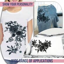 Silvora Colorful Flower Fabric Beaded Lace Applique,3D Embroidered Flower Fabric Patch For Bridal Dress, Handmade Sewing Tool For Wedding DIY Crafts(Black) - Black - 查看 8