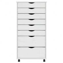 vidaXL Armoire roulante avec tiroirs MOSS blanc bois de pin solide - Blanc - Voir 5