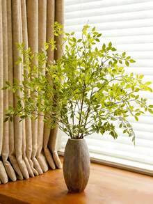 1/3 人造绿色植物枝条 - 逼真的卡罗莱纳假枝，人造塑料高枝，适合用作花瓶填充物、桌面中心装饰品、家庭办公室婚礼装饰、室内外假植物，柔韧耐热，不褪色。