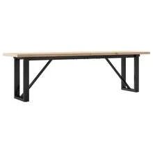vidaXL Tavolo basso cadre en O 160x40x45,5 cm in legno di perno massiccio d'acciaio - Castano - Visualizzare 6