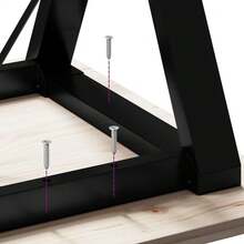 vidaXL Tavolo da mangiatoia quadro a Y 160x80x75 cm in legno massiccio d'acciaio - Castano - Visualizzare 8