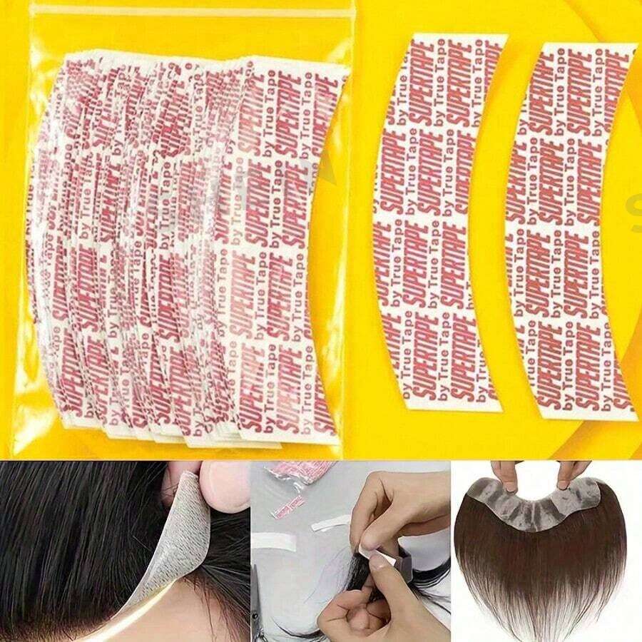 150片装防水强力假发胶带双面胶强力胶带，适用于蕾丝假发、头套替换，批发 - 白色 - 查看 1