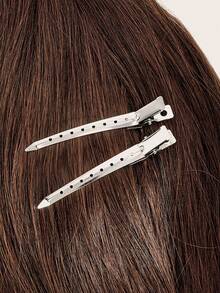 50 chiếc kẹp tóc hình mỏ vịt bằng kim loại tối giản, thích hợp để tạo kiểu tóc. - Bạc - Xem 4