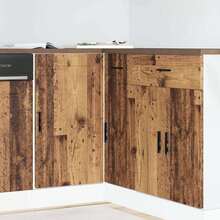 vidaXL Armário de cozinha Porto vieux bois bois d'ingénierie - Castanho - Ver 1