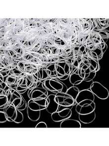 1000pcs Simple Women High Elasticity Hair Ties, Suitable For Daily Use Valentine's Day Valentines Ponytail Holders Hair Elastics Hair Rubber Bands Scrunchies Hair Rope, Hair Bobbles ,Gym Sport Outfit Hair Accessories Head Accessories Elastic Band - Clear - View 3