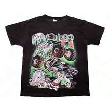 Vintage  Monster Truck Kids S T-Shirt Monster Jam 2015 Tee - 黑色 - 查看 1