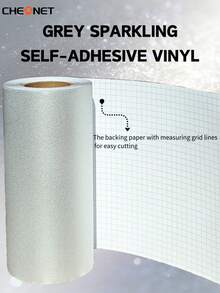 CHEONET-灰色闪光壁纸，即撕即贴，闪亮壁纸，乙烯基闪光自粘纸，现代可移除银色闪光壁纸，装饰墙面，即撕即贴，台面，家具DIY - 彩色 - 查看 6