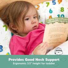 para nios pequeos con funda de almohada, 13 pulgadas x 18 pulgadas, My Little Dreamy Kids Travel Bed Pillows para dormir, funda de almohada pequea de algodn orgnico, suave y transpirable - Dinosaurio123 - Ver 5