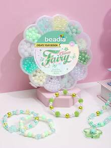 13 Grid 0.6-2.6cm Mixed Acrylic Round Bead Flower Beads Can Be Used As Bracelets, Necklaces, Rings, DIY Jewelry Accessories, And Small Gifts - 薄荷綠 - 查看 3