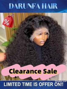 34 Inch Natural Lace Front Wigs Blended Human Hair Deep Wave 13x4 HD Transparent Lace Frontal Wig For Women 200% Density Curly Wet And Wavy Lace Front Wigs Human Hair Glueless Wig - Natural & Black - View 1