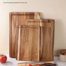 Fashionable Rosewood Cutting Board With Built-In Juice Groove - Multifunctional Cheese Board, Tea Set Snack Tray, Serving Platter For Steak, Bread, Pizza, Meat, Washable Fruit And Vegetable Chopping Board, Essential For Kitchen, Dining Room, Apartment - Brown - View 12