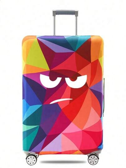 Colorful Graffiti Print Luggage Cover, Elastic Fabric, Luggage Protector, Dust Cover, Fits 18-32 Inch Suitcases, Travel Storage Bag, Luggage Cover, Holiday Travel Essential, Travel Accessory Pack, School Supplies Pack