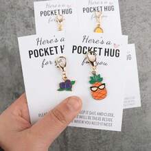 5pcs Fruit Keychain Set, Comes With Pocket Hugging Cards, Suitable For Bag Decoration, Lucky Gift, Birthday Gift, Party Favor, Animal Party Keychain. Suitable For Gifting To Family, Friends, Fruit Lovers, Guests - Multicolor - View 6