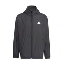 Adidas 阿迪达斯轻便休闲梭织运动夹克 - 黑色 - 查看 5