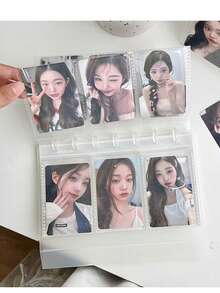 3英寸极简主义明信片展示相册，蘑菇扣桌面支架，翻页日历，照片相册 - 彩色 - 查看 3