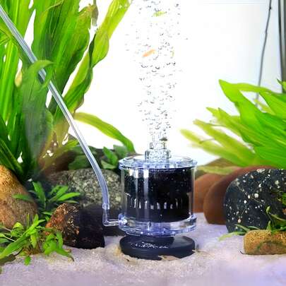 1pc 3 In 1 Self Cleaning Aquarium Filter Air Pump System, Ultra Quiet Bio Aeration No External Power, Plastic Material, Aquarium Care Style, Compact Suction Pattern, Fish Tank Pump System For Crystal Clear Water, Easy Installation For Nano Small Fish Tanks