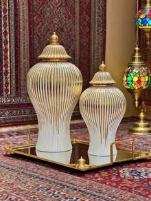 1pc European Luxury General Bottle Storage Jar, Home Living Room Foyer Display Vase - Multicolor - View 5