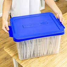 Heavy Duty Plastic File Storage Box With Hanging Rails Letter/Legal 1 Pack 0086205 - Clear - View 3
