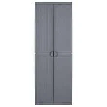 vidaXL Armoire de rangement de jardin gris 65x45x172 cm PP rotin - Gris - Voir 2