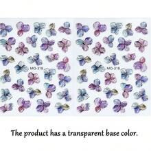 Purple Golden Flower Nail Stickers - 3D Embossed Purple Floral Nail Art - Golden Foil Dried Flower Leaf Spring Summer Nail Decals - Easy To Apply - Suitable For Nail Design - Multicolor - View 13