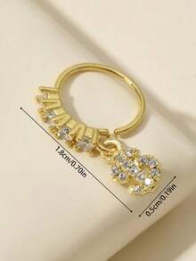 YIH4 1pc Long Gold Tassel Nose Ring, Daily Wear For Women - Vàng - Xem 3