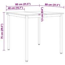 vidaXL Table de salle à manger / Table de repas Naturel - Tabac - Voir 11