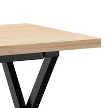 vidaXL Mesa basse cadre en X 100x50x45,5 cm madera de pin macizo acier - Marrón - Ver 7