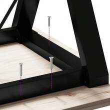 vidaXL Mesa basse cadre en Y 90x90x45,5 cm madera de pino macizo y acero - Marrón - Ver 8