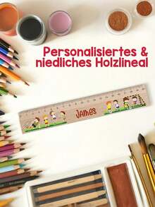 Custom Wooden Ruler With Personalized Print - Ideal For School And Home - Perfect First Day Of School Gift, First Day Of School Supplies|Customizable Ruler|Durable Wooden Ruler