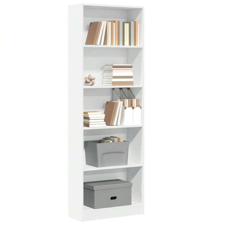 vidaXL Bibliothèque Blanc 60x24x176 cm Legno d'ingegneria - Bianco - Visualizzare 1