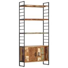 vidaXL Bibliothèque 4 niveaux 80x30x180 cm Bois solide de récupération - Tabac - Voir 1