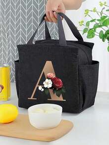 1个便携式午餐包，内衬离子箔，保鲜保温，加厚铝箔材质，保温野餐袋，适合工作、户外、野餐、露营、返校等场合。